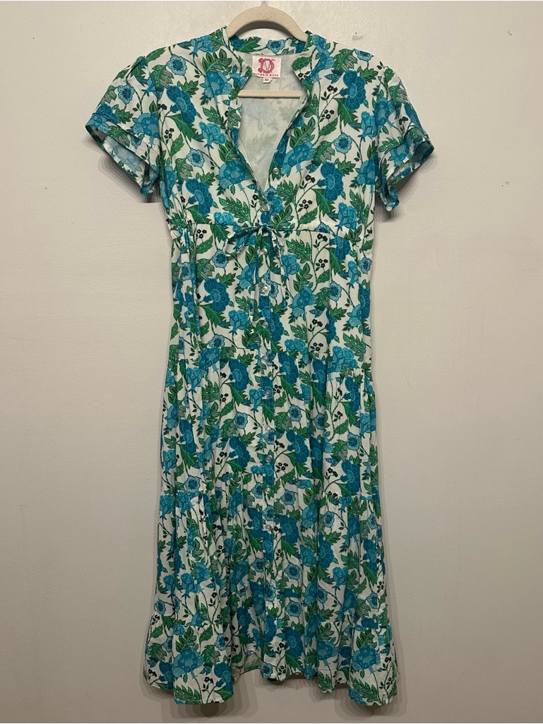 Victoria Dunn Magnolia Flutter Midi Dress Xs